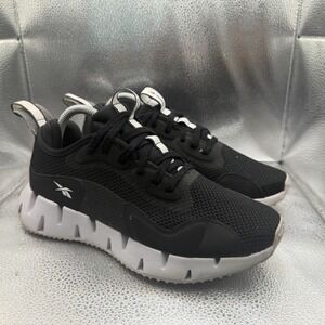 Size 8 Reebok Zig Dynamica CL Black White Womens Lace Up Comfort Running Shoes